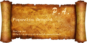 Popovics Arnold névjegykártya
